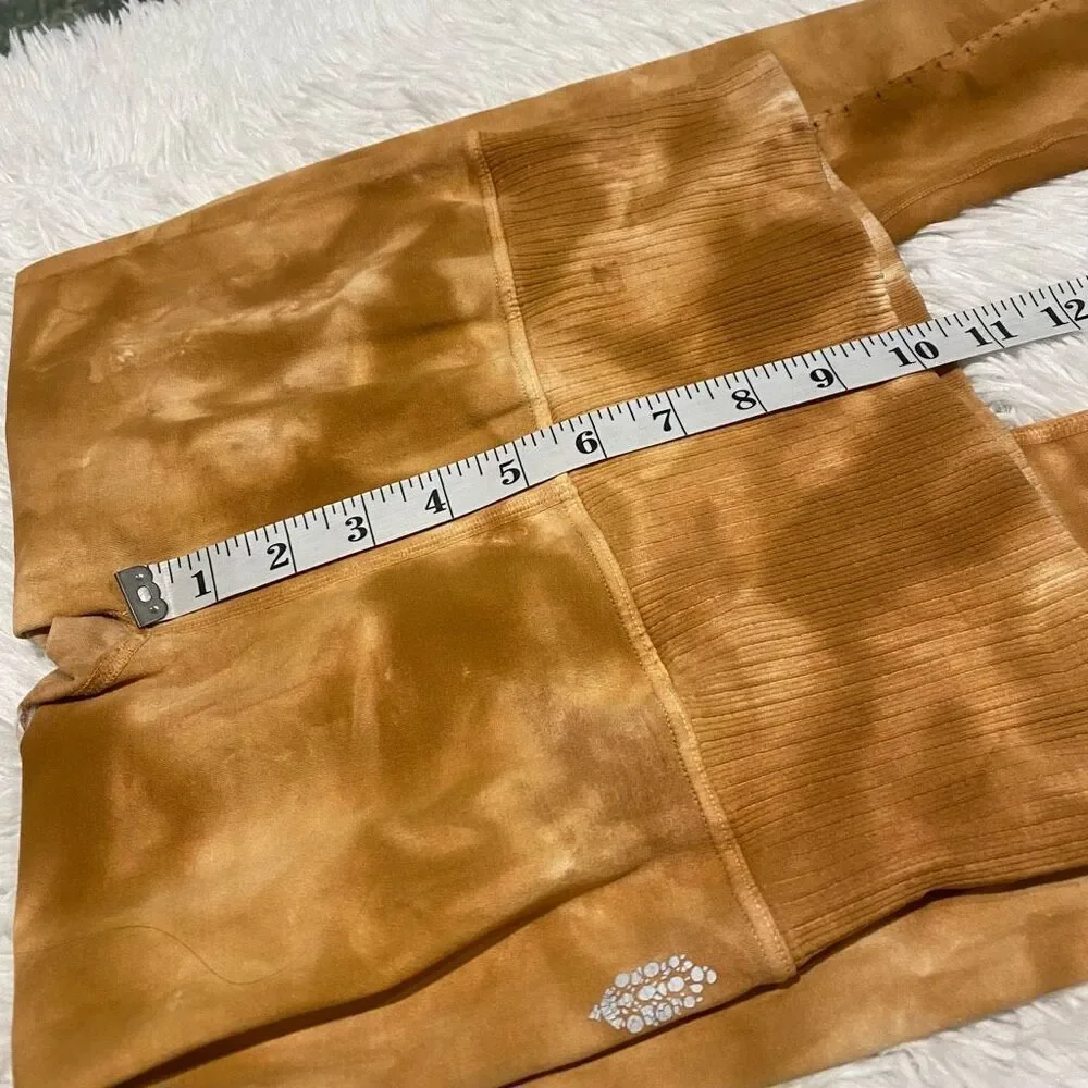 Free People Good Karma Tie-Dye Leggings in Burnt Topaz Medium